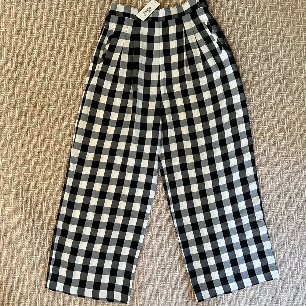 No. 6 Jacob Pant in Black and White Large Gingham - size 1